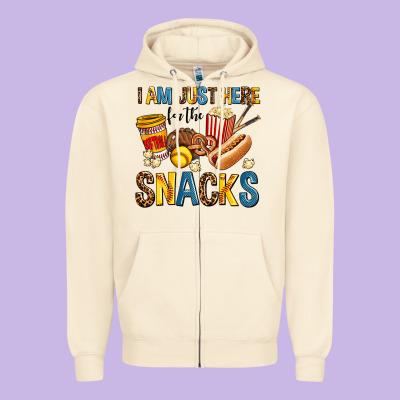 I Am Just Here For The Snacks Zipper Hoodie Designed By Adodesignshop