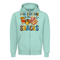 Seafoam i am just here for the snacks Zipper Hoodie - AdoDesignShop