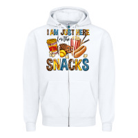 White i am just here for the snacks Zipper Hoodie - AdoDesignShop