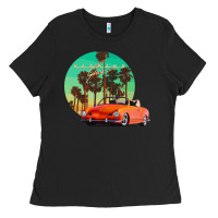Black karmann ghia sunset palm love quote Ladies Tee - Craftify