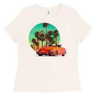 Bone karmann ghia sunset palm love quote Ladies Tee - Craftify