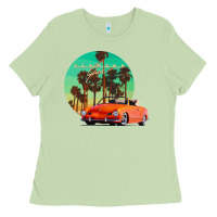 Matcha karmann ghia sunset palm love quote Ladies Tee - Craftify