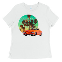White karmann ghia sunset palm love quote Ladies Tee - Craftify