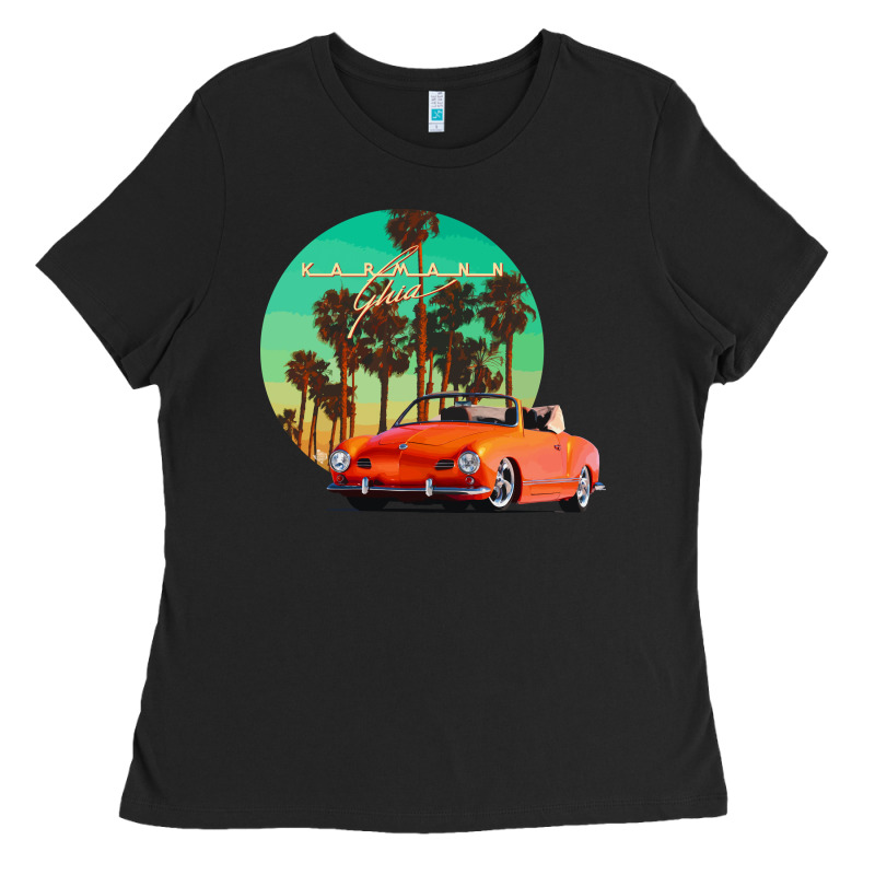 Karmann Ghia Sunset Palm Love Quote Ladies Tee by Craftify | Teevron