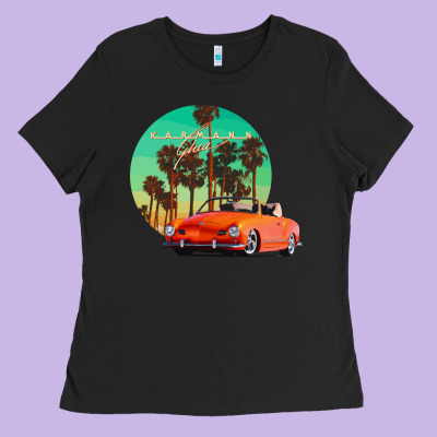 Karmann Ghia Sunset Palm Love Quote Ladies Tee Designed By Craftify