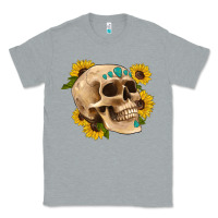 Heather Grey skull flowers and gemstone Classic Tee - Artiststas