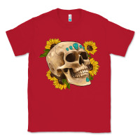 Red skull flowers and gemstone Classic Tee - Artiststas