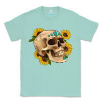 Seafoam skull flowers and gemstone Classic Tee - Artiststas