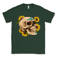 Sports Green skull flowers and gemstone Classic Tee - Artiststas