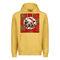 Antique Gold christmas cow Premium Hoodie - LillyAllenDesigns