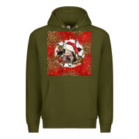 Army Green christmas cow Premium Hoodie - LillyAllenDesigns