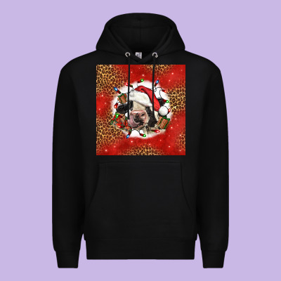 Christmas Cow Premium Hoodie Designed By Lillyallendesigns