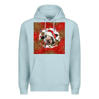 Blue Mist christmas cow Premium Hoodie - LillyAllenDesigns