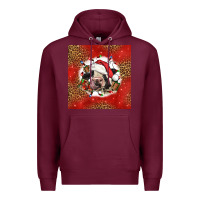 Burgundy christmas cow Premium Hoodie - LillyAllenDesigns