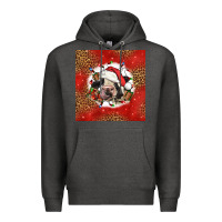 Charcoal Heather christmas cow Premium Hoodie - LillyAllenDesigns