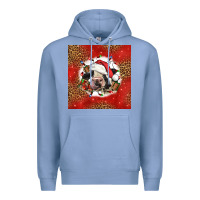 Colony Blue christmas cow Premium Hoodie - LillyAllenDesigns