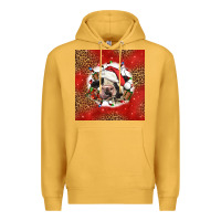 Mustard christmas cow Premium Hoodie - LillyAllenDesigns