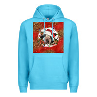 Ocean Blue christmas cow Premium Hoodie - LillyAllenDesigns