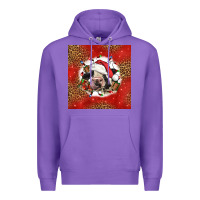 Purple christmas cow Premium Hoodie - LillyAllenDesigns