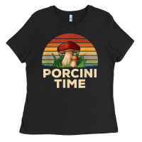 Black vintage sunset porcini mushroom hunting boletus edulis t shirt Ladies Tee - Craftify