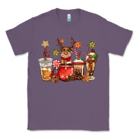 Lavender christmas reindeer coffee Classic Tee - CowGirlArtShop
