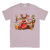 Lilac christmas reindeer coffee Classic Tee - CowGirlArtShop