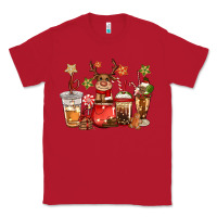 Red christmas reindeer coffee Classic Tee - CowGirlArtShop