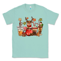 Seafoam christmas reindeer coffee Classic Tee - CowGirlArtShop