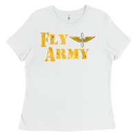 White Vintage Fly Army Military Pilot Army Aviation Branch Ladies Tee - Craftify