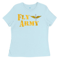 Baby Blue Vintage Fly Army Military Pilot Army Aviation Branch Ladies Tee - Craftify