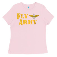Bubblegum Pink Vintage Fly Army Military Pilot Army Aviation Branch Ladies Tee - Craftify