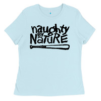 Baby Blue naughty by nature Ladies Tee - Craftify