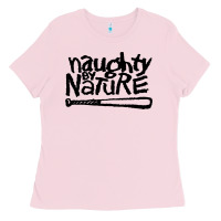 Bubblegum Pink naughty by nature Ladies Tee - Craftify