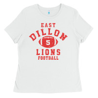 White Friday Night Lights East Dillon Lions Football Jersey Ladies Tee - Craftify