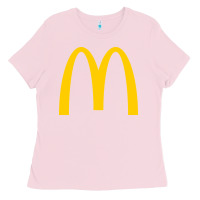 Bubblegum Pink mcd onald's golden arches Ladies Tee - Craftify