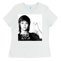 White Jane Fonda Mugshot GIFT Ladies Tee - Craftify