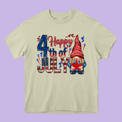 Happy 4th Of July With Gnome Heavy Core Tee Designed By Howdyjamesfarm