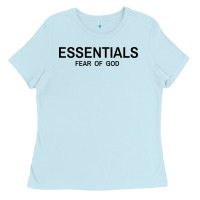 Baby Blue Fear Of God Essentials Ladies Tee - Craftify