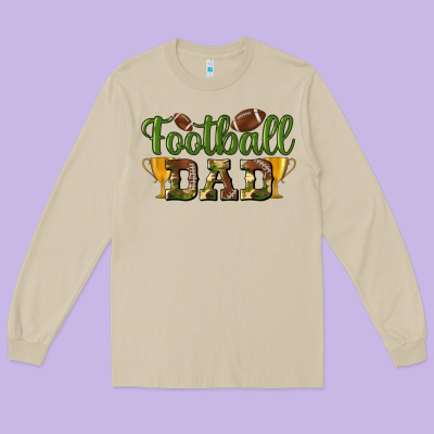 Football Dad Long Sleeve Tee Designed By Bundleandbundleshop