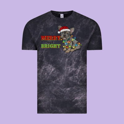 Merry And Bright French Bulldog Vintage Tee Designed By Ranaportraitstore
