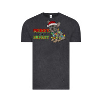 Vintage Black merry and bright french bulldog Vintage Tee - RanaPortraitStore