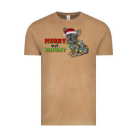 Vintage Camel merry and bright french bulldog Vintage Tee - RanaPortraitStore