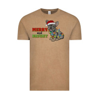 Vintage Coffee merry and bright french bulldog Vintage Tee - RanaPortraitStore