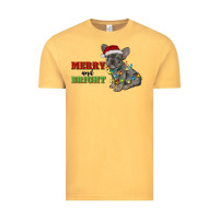 Vintage Mustard merry and bright french bulldog Vintage Tee - RanaPortraitStore
