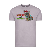 Vintage Zinc merry and bright french bulldog Vintage Tee - RanaPortraitStore