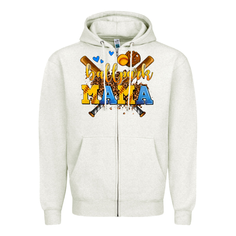 Ballpark Mama Zipper Hoodie by AdoDesignShop | Teevron