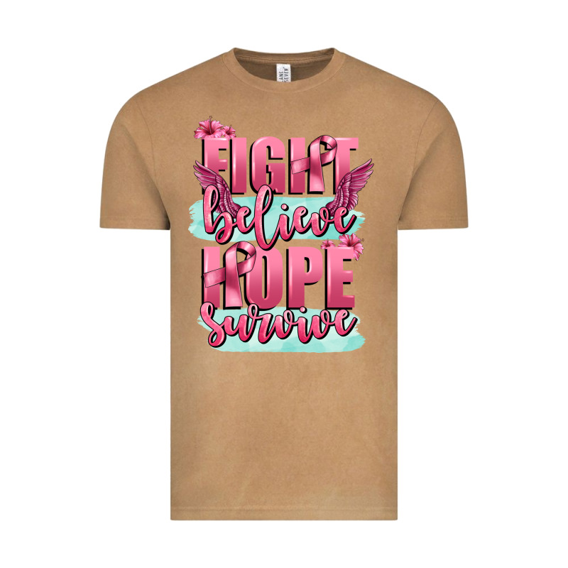 Fight Believe Hope Survive Cancer Awareness Vintage Tee by FaDigitalArtStudio | Teevron