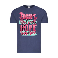 Vintage Denim fight believe hope survive cancer awareness Vintage Tee - FaDigitalArtStudio