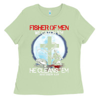 Matcha fisher of men we catch  em he cleans  em matthew 4 19 Ladies Tee - Craftify