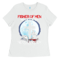 White fisher of men we catch  em he cleans  em matthew 4 19 Ladies Tee - Craftify